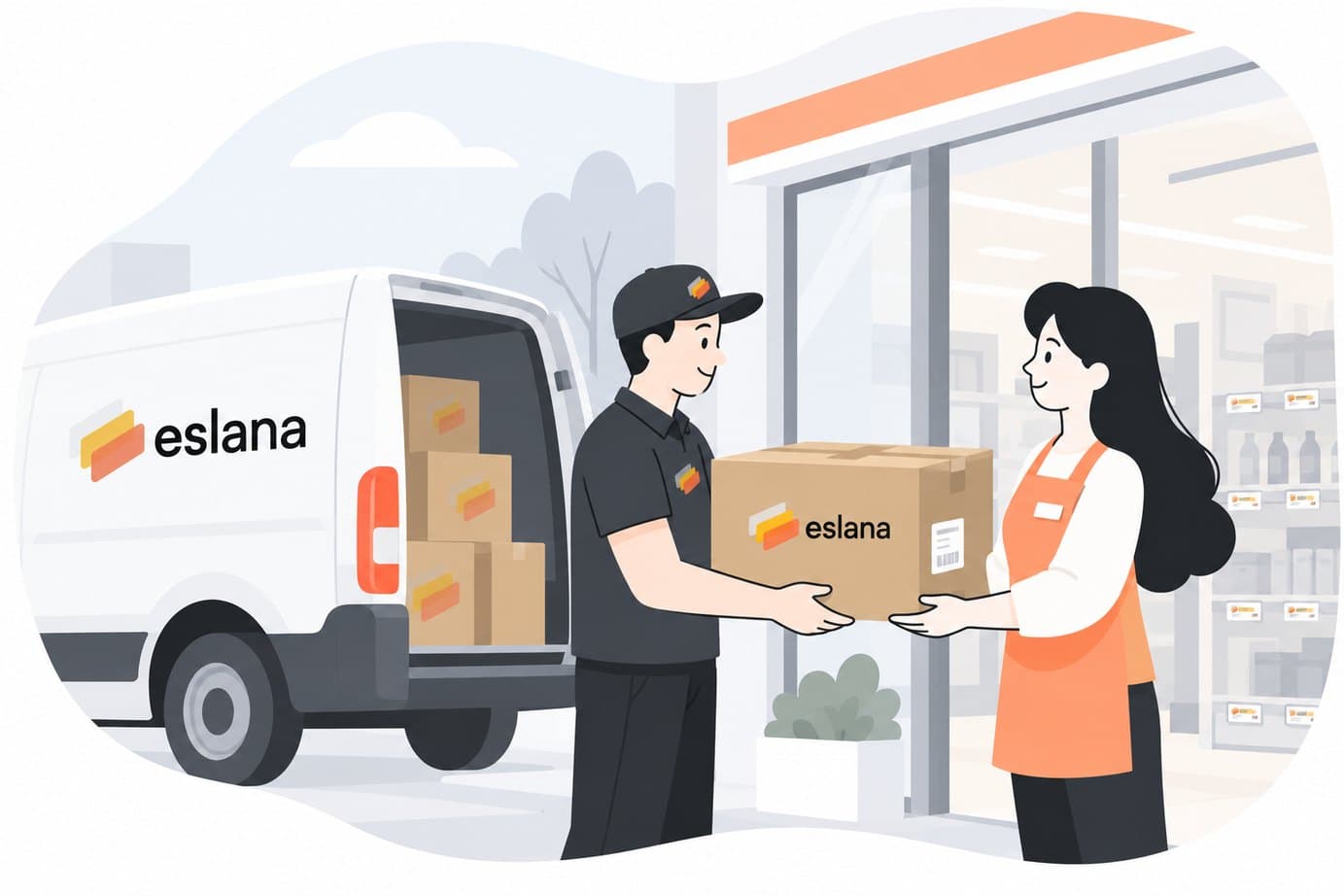 The eslana team delivering equipment to a retail store